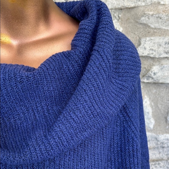 Cozy Blue Cowl Neck Sweater - Picture 2 of 6